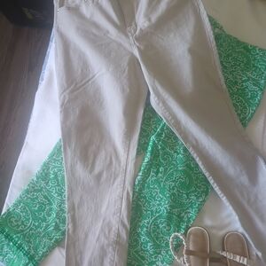 crown & ivy Women's Cream Straight Leg Pants